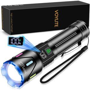 Flashlights High Lumens Rechargeable 5000mAh with LCD Power Display, Super